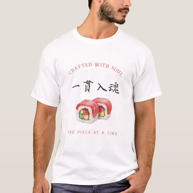 Camiseta Crafted with Soul" Sushi ‐Japanese‐寿司‐kanji (Anverso)