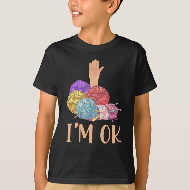 Camiseta Crafting Crochet adicta a la tía Yarn Lover (Anverso)