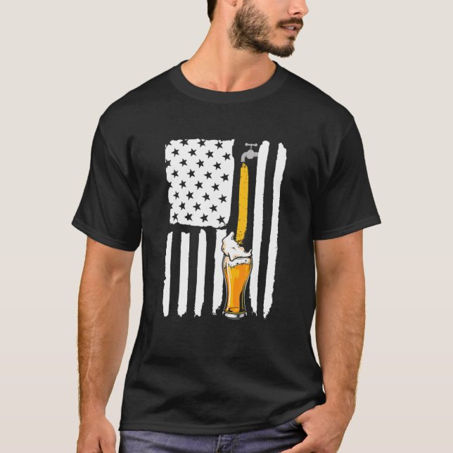 Camiseta Crafts Beer Bandera Estadounidense 4 De Julio Alc (Anverso)