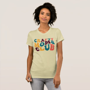 Camiseta Crafty Moms Club Groovy Summer Vibes Sad Beige