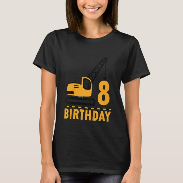 Camiseta Cran de construcción de cumpleaños de niños de och (Anverso)