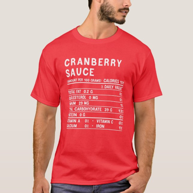 Camiseta Cranberry Sauce Nutrition Funny Thankending Match (Anverso)