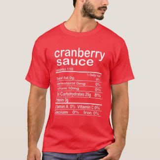 Camiseta Cranberry Sauce Nutrition Gracioso Acción de Graci