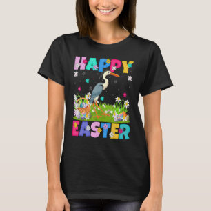 Camiseta Crane Bird Happy Easter Bunny Crane Easter Sunday