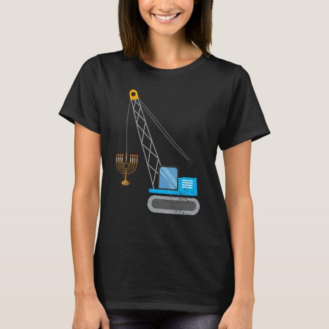 Camiseta Crane Construction Chanukah Pajamas Toddler Boys H (Anverso)