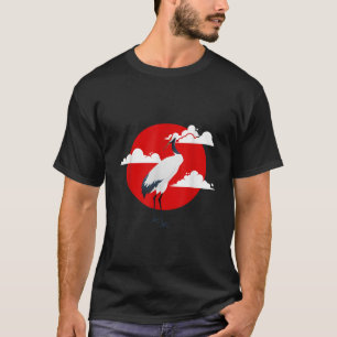 Camiseta Crane Cute Común Nubes de Aves Sun Origami Animal