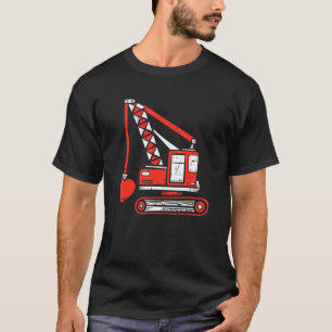 Camiseta Crane Heart Día de San Valentín Construcción Pesad