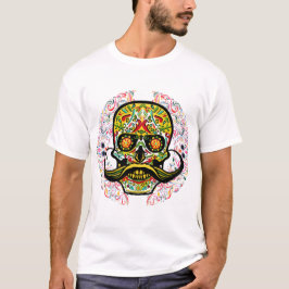 Camiseta Crâne mexicain avec symbole et moustache