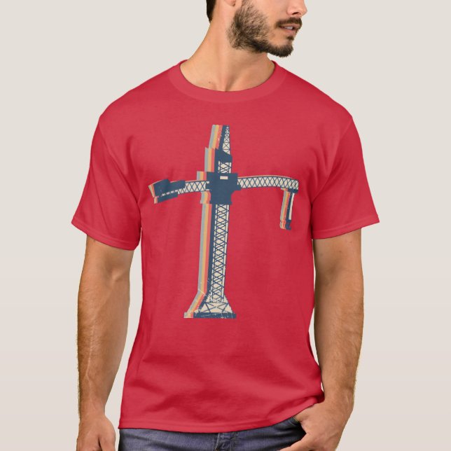 Camiseta Crane Operator Construction HEO Retro Line Art boy (Anverso)