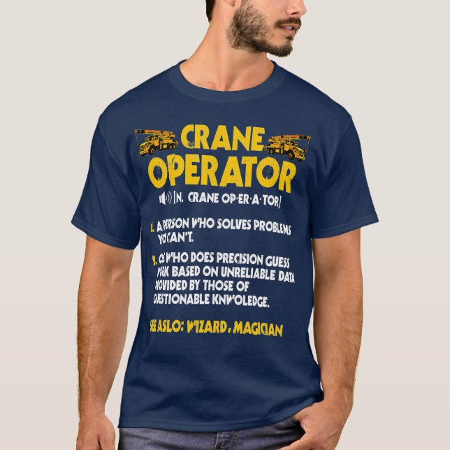 Camiseta Crane Operator Gifts Funny Definition Hook (Anverso)