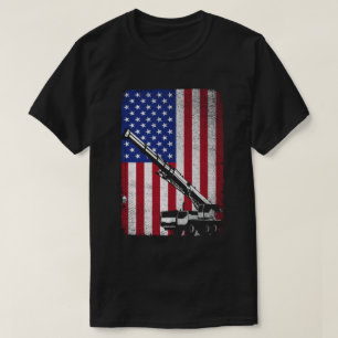 Camiseta Crane Operator Heavy Machinery Usa Bandera Estadou