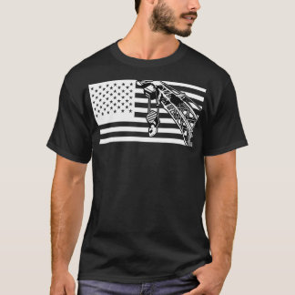 Camiseta Crane Operator Tshirt US Flag Mens Heavy