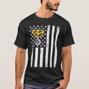 Camiseta Crane Operator Vintage USA Flag Crane Driver USA F