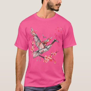 Camiseta Crane T De Corazón Rojo De Origami Japonés Para Ja