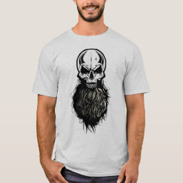 Camiseta crane tete de mort hipster skull barbu barbe pirat