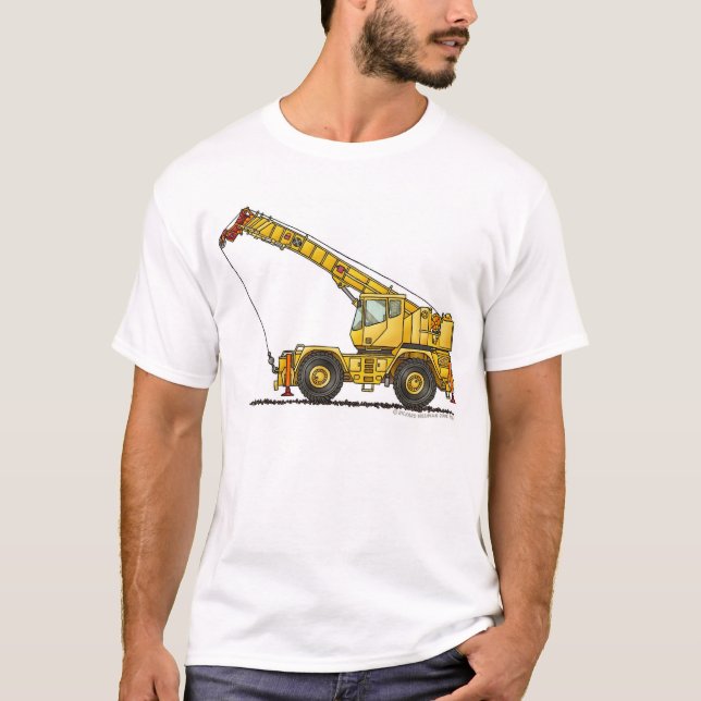 Camiseta Crane toda la ropa de la construcción hidráulica (Anverso)