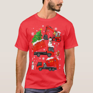 Camiseta Crane Truck Construcción Navidades Niños Niños Tod