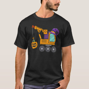 Camiseta Crane Truck Pumpkin Toddler Baby Boys Halloween Ki