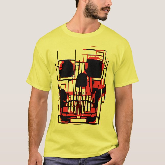 Camiseta Cráneo abstracto en colores vibrantes (Anverso)