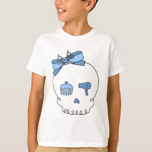 Camiseta Cráneo accesorio del pelo (lazo - azul)
