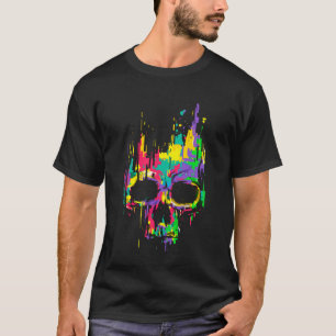 Camiseta Cráneo alucinante Efectos de píxeles EDM Rave Fest