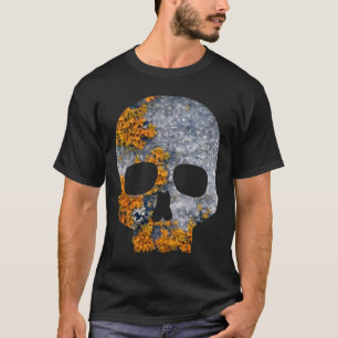 Camiseta cráneo anaranjado del granito del liquen