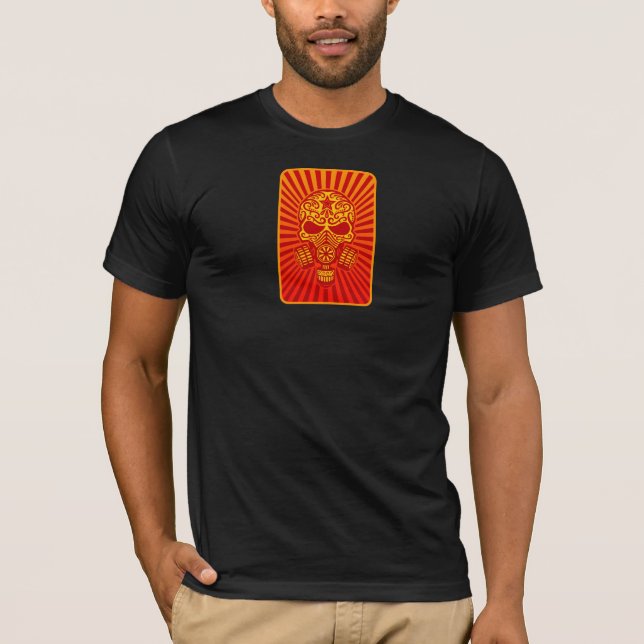 Camiseta Cráneo apocalíptico del azúcar del poste, rojo (Anverso)