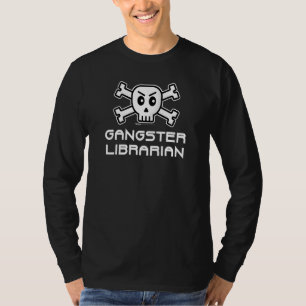 Camiseta Cráneo Bibliotecario De Gangster Y Diseño De Palab