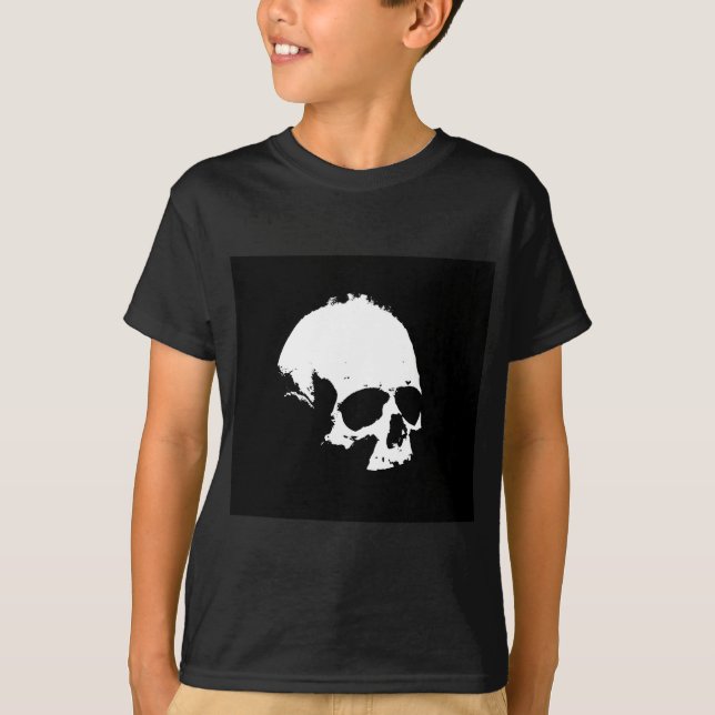 Camiseta Cráneo blanco y negro (Anverso)