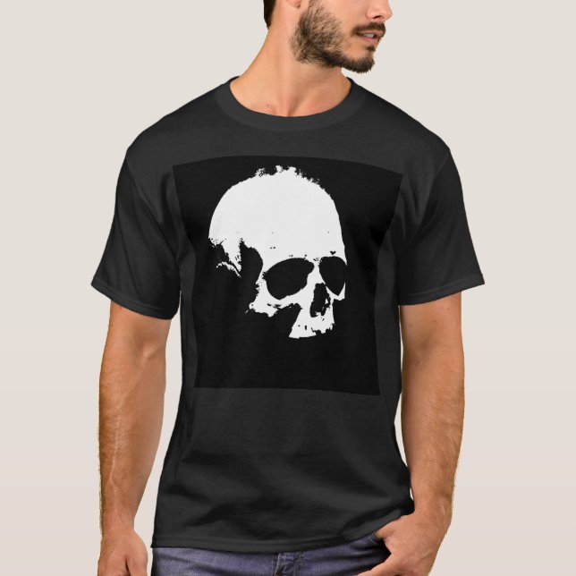 Camiseta Cráneo blanco y negro (Anverso)