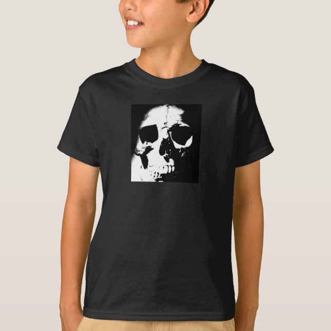 Camiseta Cráneo blanco y negro (Anverso)