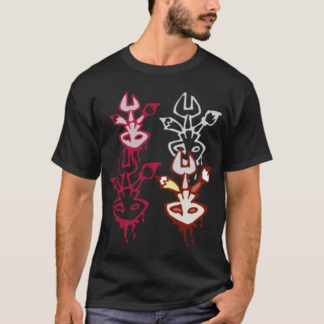 Camiseta Cráneo, brocha, llave, y logotipos del lápiz (Anverso)