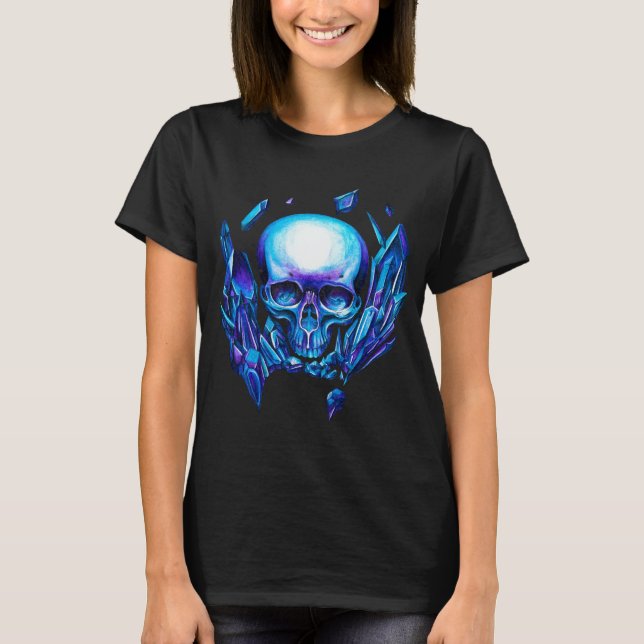 Camiseta cráneo Camaleón azul (Anverso)
