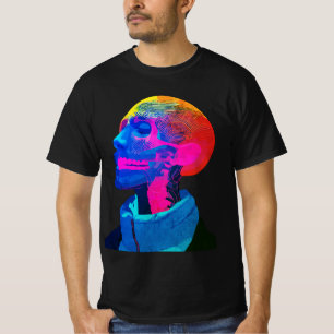 Camiseta Cráneo Cibernético – Arte de Anatomía Futurista