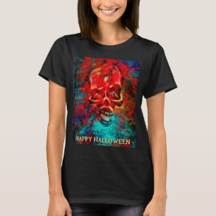 Camiseta Cráneo colorido. Feliz Halloween