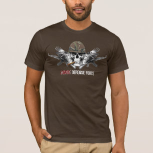 Camiseta Cráneo con alas de la fuerza de defensa del zombi
