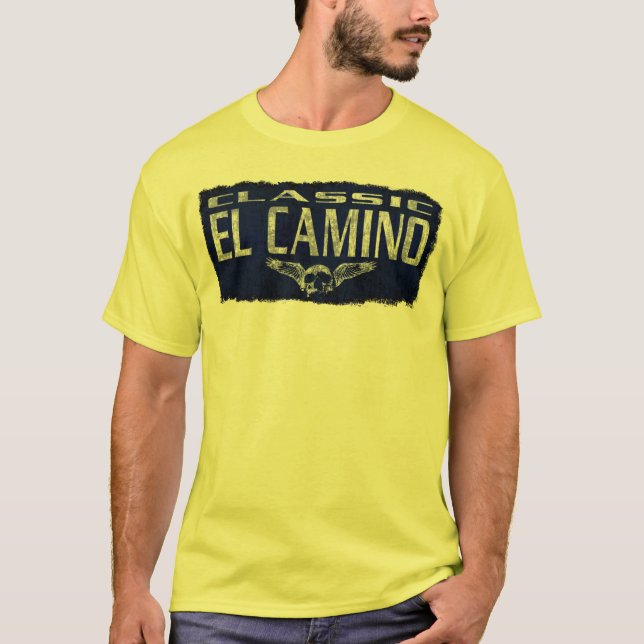 Camiseta Cráneo con alas obra clásica azul del EL Camino de (Anverso)