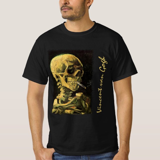 Camiseta Cráneo con cigarrillo encendido de Vincent van Gog (Anverso)