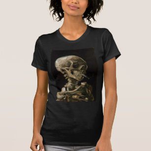 Camiseta Cráneo con el arte ardiente de Vincent van Gogh