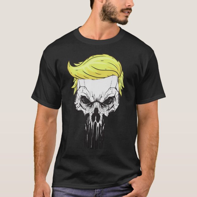 Camiseta Cráneo con presidente icónico T-Shirt del pelo del (Anverso)