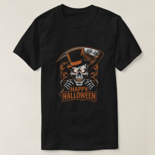 Camiseta Cráneo con sombrero superior: Feliz Halloween
