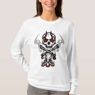 Camiseta Cráneo con sudadera con capucha de las llamas