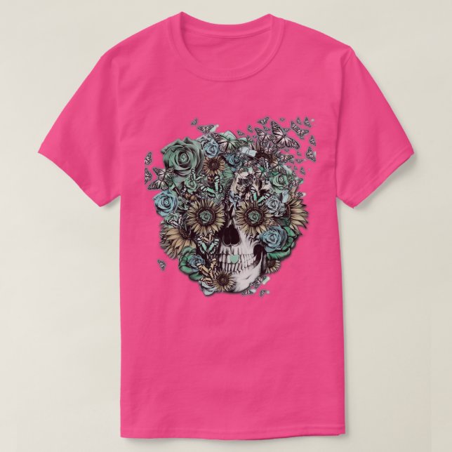 Camiseta Cráneo constante de girasol (Diseño del anverso)