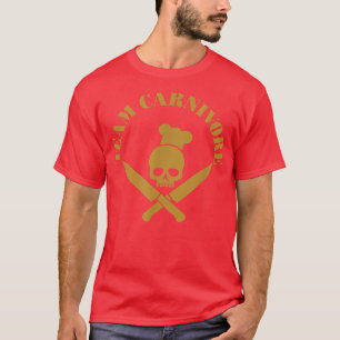 Camiseta cráneo cruzado cuchillos bbq humor para cocinar fu