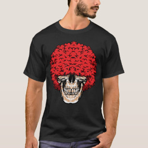 Camiseta Cráneo de Afro-Man: Abundante Cabello Rojizo Rizad