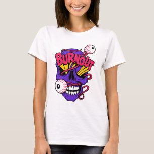 Camiseta Cráneo de arte con Burnout
