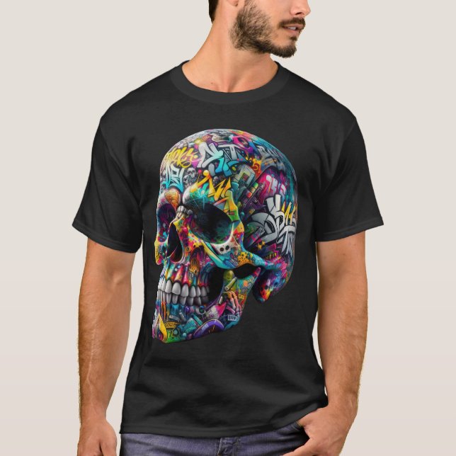 Camiseta Cráneo de arte de graffiti (Anverso)