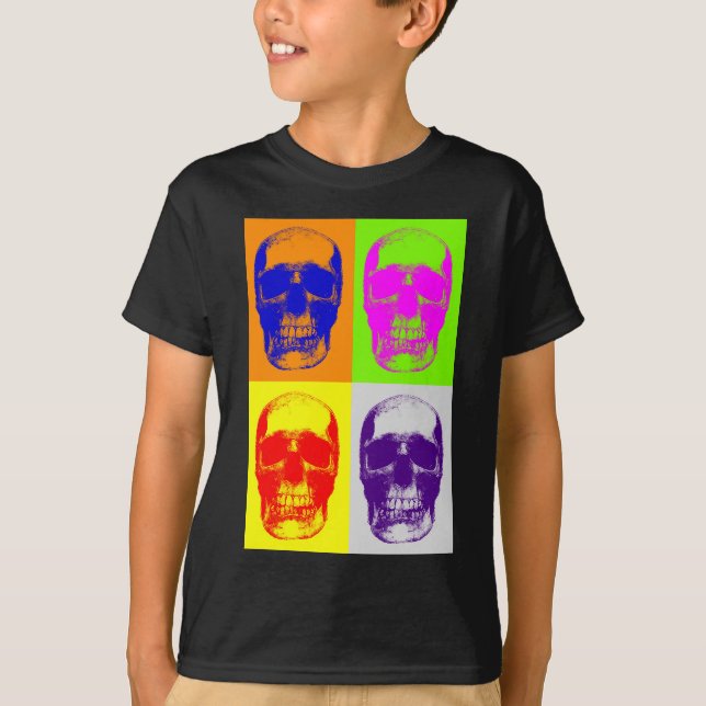 Camiseta Cráneo de arte pop (Anverso)