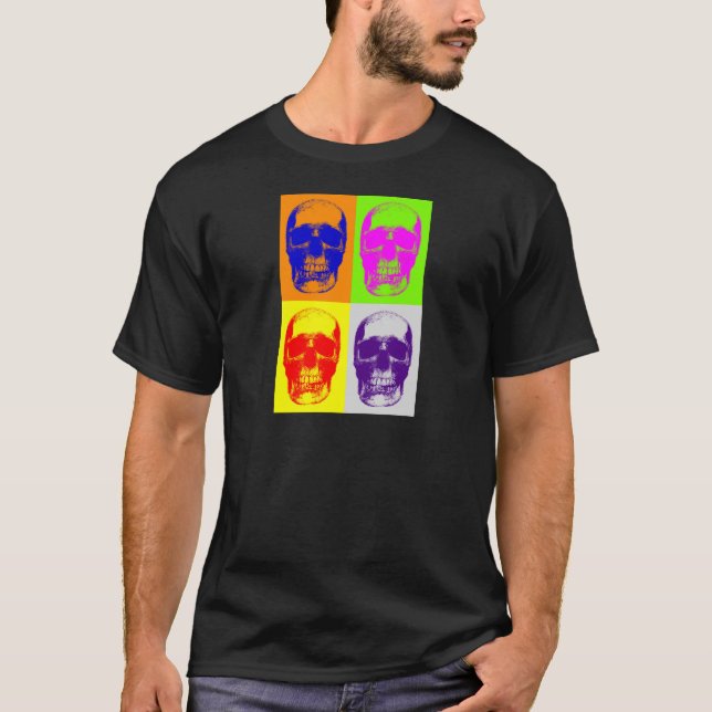 Camiseta Cráneo de arte pop (Anverso)