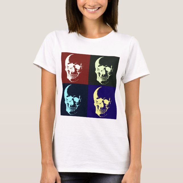 Camiseta Cráneo de arte pop (Anverso)